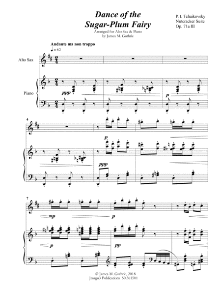 Tchaikovsky Dance Of The Sugar Plum Fairy From Nutcracker Suite For Alto Sax Piano Page 2