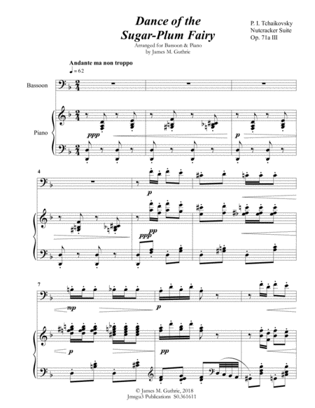 Tchaikovsky Dance Of The Sugar Plum Fairy From Nutcracker Suite For Bassoon Piano Page 2
