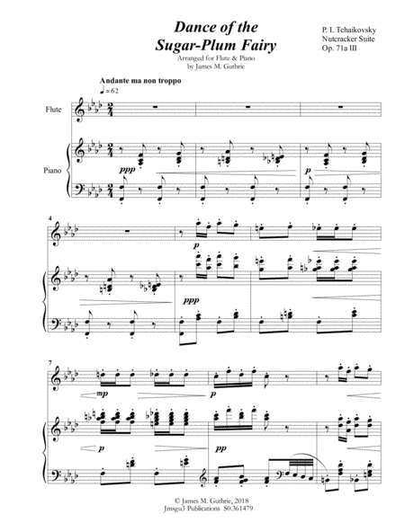 Tchaikovsky Dance Of The Sugar Plum Fairy From Nutcracker Suite For Flute Piano Page 2