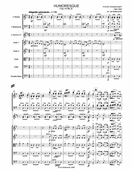 Tchaikovsky Humoresque Op 10 No 2 For Chamber Orchestra Page 2