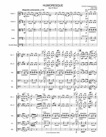 Tchaikovsky Humoresque Op 10 No 2 For String Orchestra Page 2