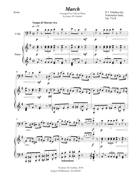 Tchaikovsky March From Nutcracker Suite For Cello Piano Page 2