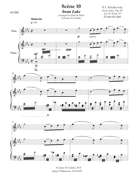 Tchaikovsky Scene 10 From Swan Lake For Flute Piano Page 2