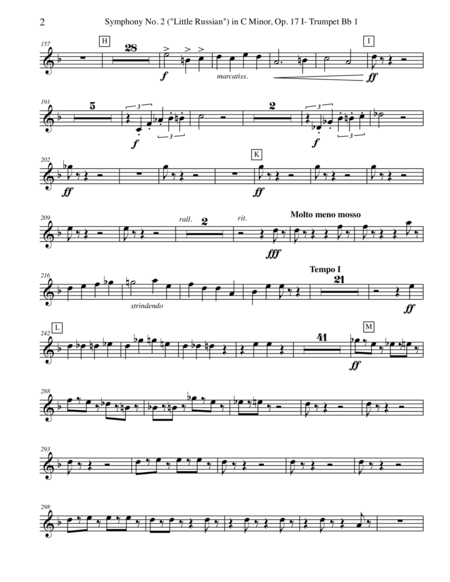 Tchaikovsky Symphony No 2 Movement I Trumpet In Bb 1 Transposed Part Op 17 Page 2