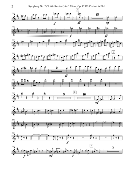 Tchaikovsky Symphony No 2 Movement Iv Clarinet In Bb 1 Transposed Part Op 17 Page 2