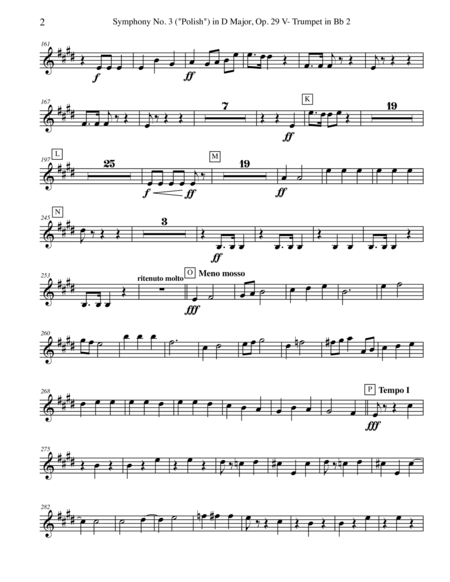 Tchaikovsky Symphony No 3 Movement V Trumpet In Bb 2 Transposed Part Op 29 Page 2