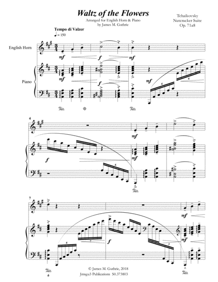 Tchaikovsky Waltz Of The Flowers From Nutcracker Suite For English Horn Piano Page 2