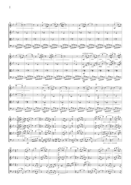 Tchaikowsky Andante Cantabile String Quartet No 1 2nd Mvt For String Quartet Ct004 Page 2