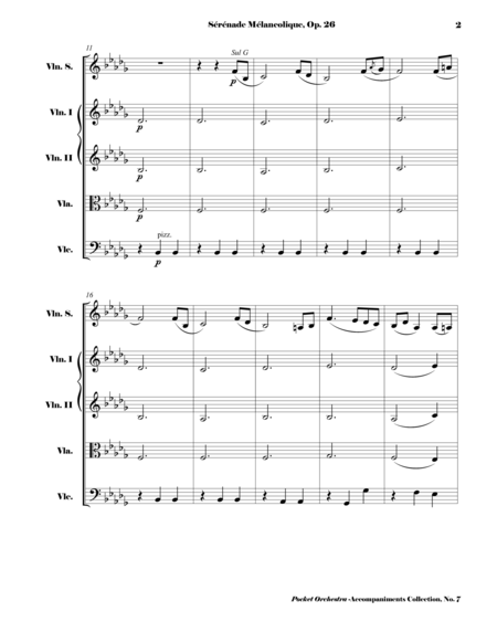 Tchaikowsky Srnade Mlancolique Op 26 For Violin And String Quartet Reduction Of The Original Accompaniment Score And Parts Page 2