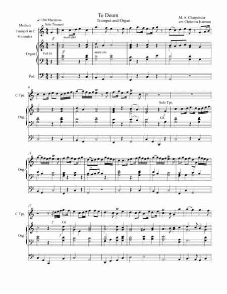 Te Deum Charpentier Two Trumpets And Organ With Optional 3rd Trumpet Page 2