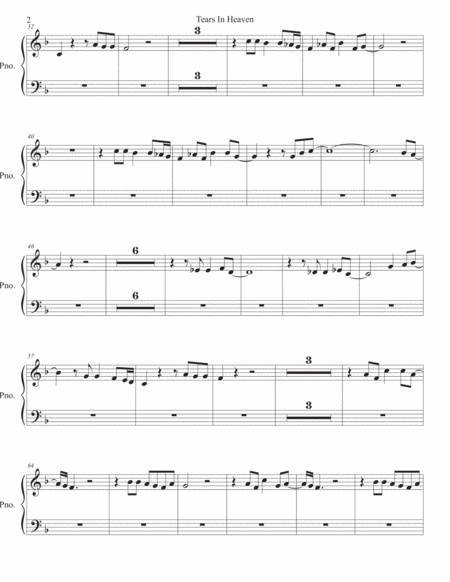 Tears In Heaven Piano Page 2