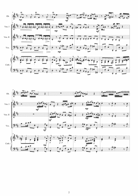 Telemann Oboe Concerto In D Major Twv 51d5 For Oboe Strings And Continuo Page 2