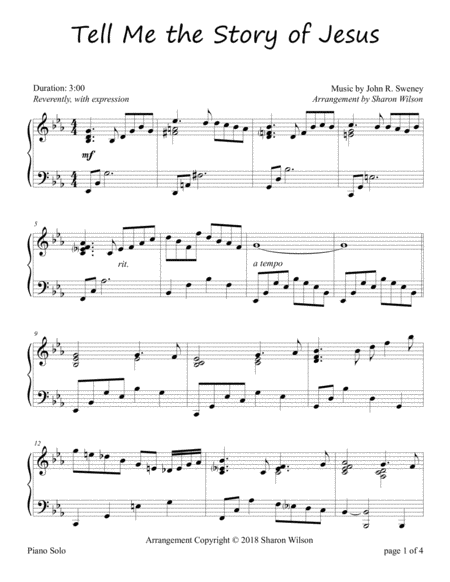 Tell Me The Story Of Jesus Piano Solo Page 2