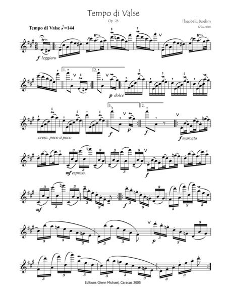 Tempo Di Valse Op 26 For Solo Flute Page 2