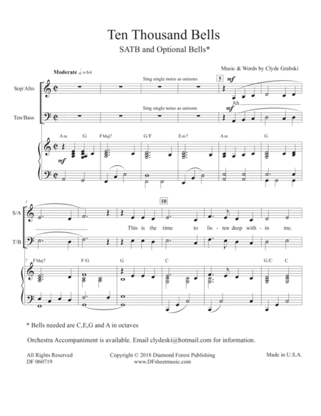 Ten Thousand Bells Satb An Inspiring And Uplifting Song Page 2