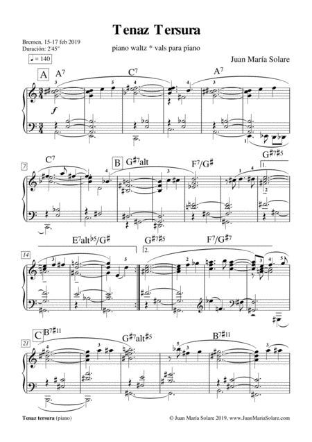 Tenaz Tersura Piano Solo Page 2