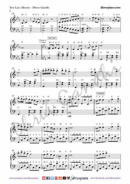 Tere Liye Piano Arrangement Easy To Advanced Page 2