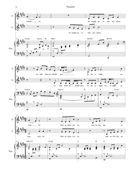 Thankful Duet For Soprano And Alto Solo Page 2