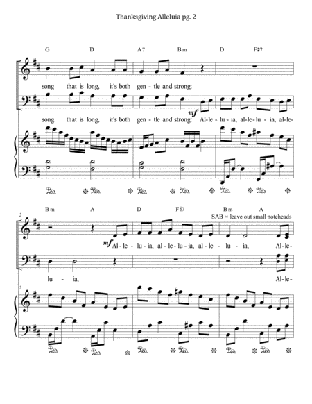 Thanksgiving Alleluia For Satb Choir Piano Opt Sab Page 2