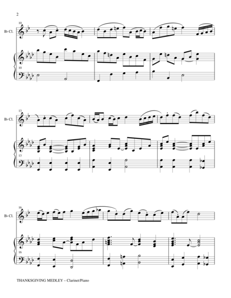 Thanksgiving Medley Clarinet Piano With Clarinet Part Page 2