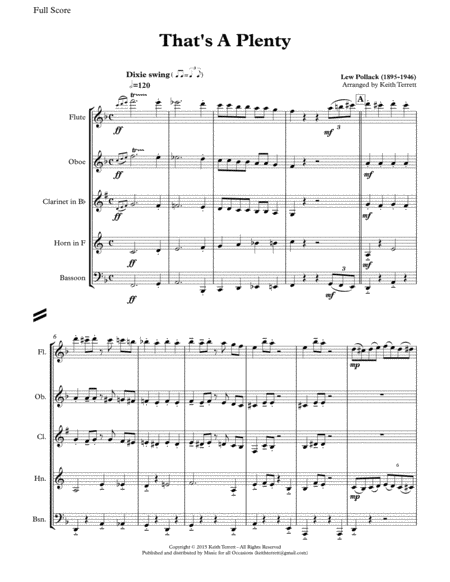 Thats A Plenty For Wind Quintet Page 2