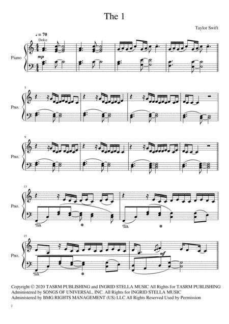 The 1 Taylor Swift For Solo Piano Page 2