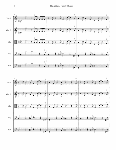 The Addams Family Theme For String Orchestra Page 2