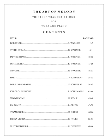 The Art Of Melody 13 Song Transcriptions For Tuba Piano Accompaniment Page 2