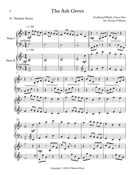 The Ash Grove A Version Score Parts Page 2