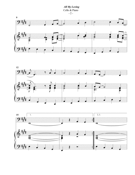 The Beatles All My Loving For Cello Piano Page 2