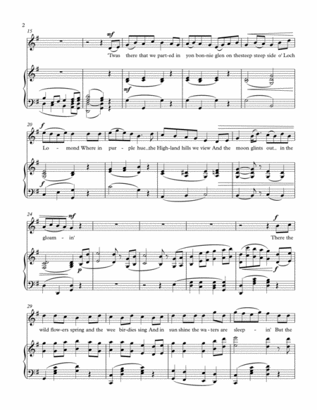 The Bonnie Banks O Loch Lomond Soprano And Piano Page 2