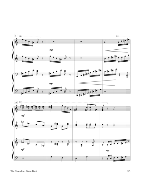 The Cascades 1 Piano 4 Hands Page 2