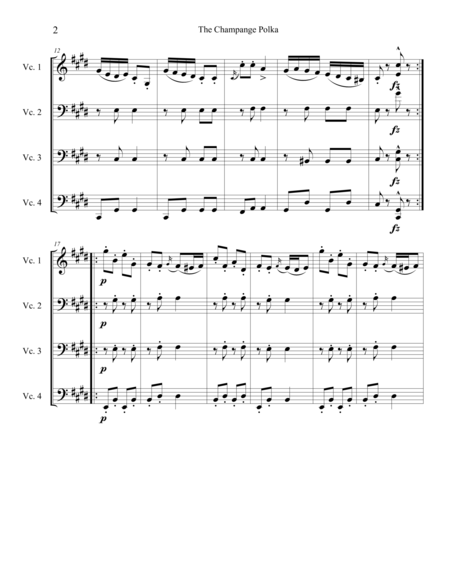 The Champange Polka For Cello Quartet Page 2