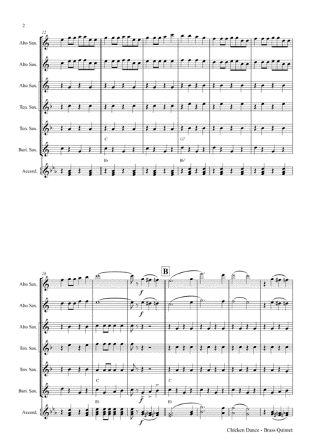 The Chicken Dance Octoberfest Saxophone Quintet Page 2