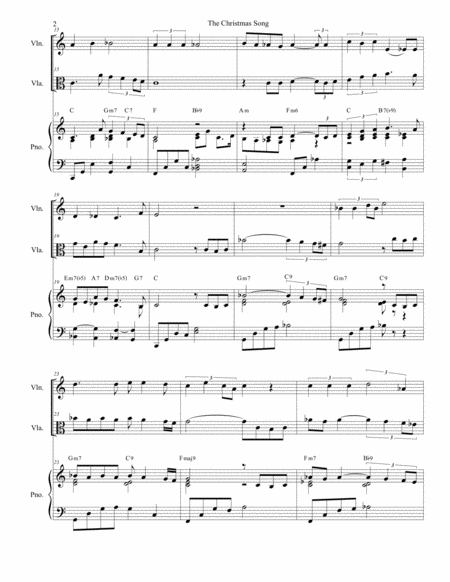 The Christmas Song Chestnuts Roasting On An Open Fire Duet For Violin And Viola Page 2