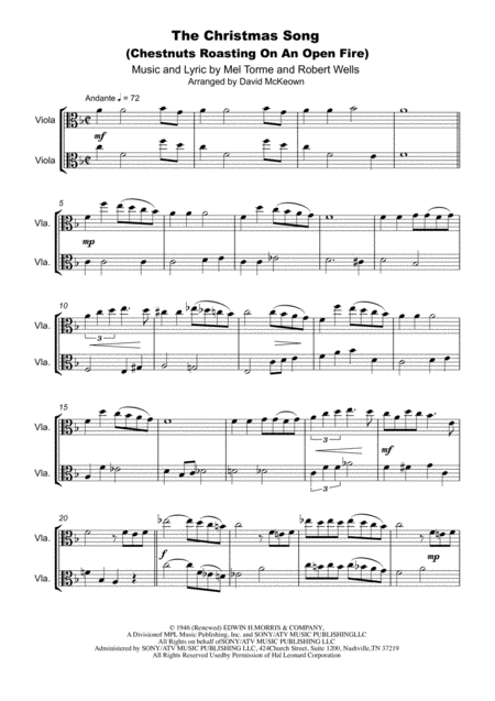 The Christmas Song Chestnuts Roasting On An Open Fire Viola Duet Page 2