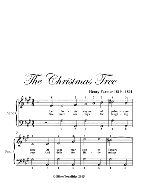 The Christmas Tree Easy Piano Sheet Music Page 2