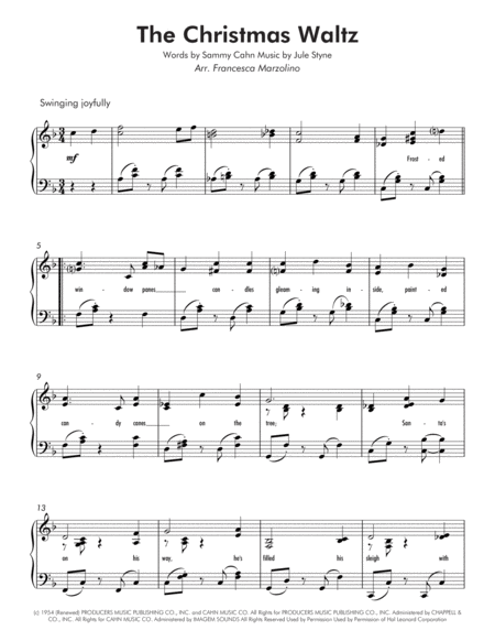 The Christmas Waltz Intermediate Jazz Piano Page 2