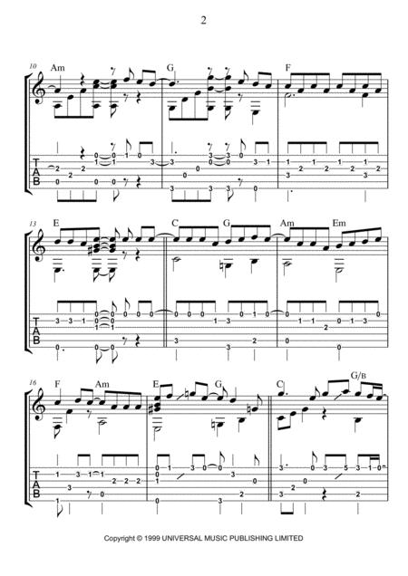 The Day You Went Away Fingerstyle Guitar Page 2