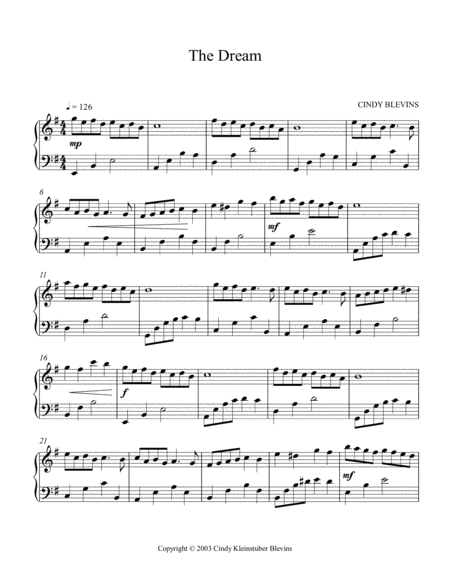 The Dream An Original Solo For Piano From My Piano Book Piano Dreams Page 2