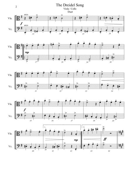 The Dreidel Song Viola Cello Duet Intermediate Page 2