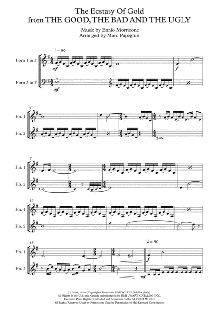 The Ecstasy Of Gold French Horn Duet Page 2