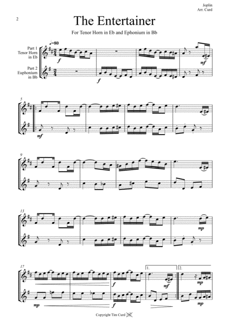 The Entertainer Duet Horn In Eb And Euphonium Page 2