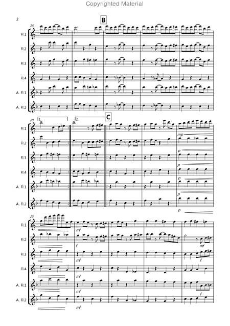The Entertainer For Flute Quartet Page 2