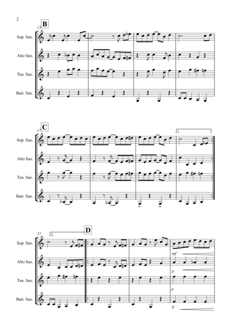 The Entertainer For Saxophone Quartet Page 2