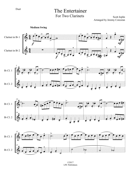 The Entertainer For Two Clarinets Page 2