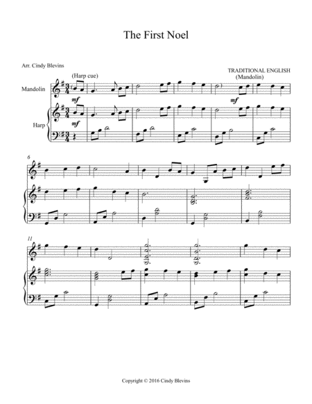 The First Noel Arranged For Harp And Mandolin From My Book Harp And Mandolin Do Christmas Page 2