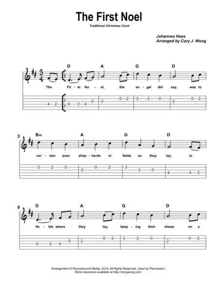 The First Noel Easy Guitar W Tab Page 2