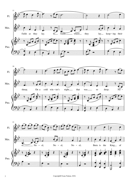 The First Noel For Mezzosoprano Solo Piano Accompaniment And Flute Page 2