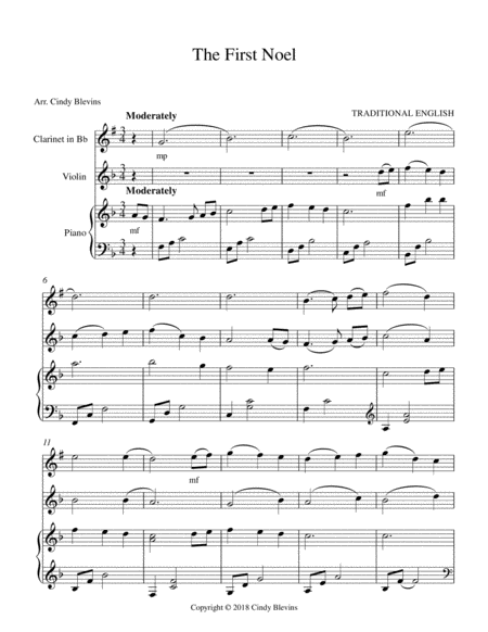 The First Noel For Piano Clarinet And Violin Page 2